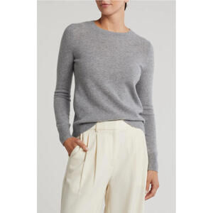 NEW, Nordstrom Crewneck Cashmere Sweater in Gray SZ M #S7490